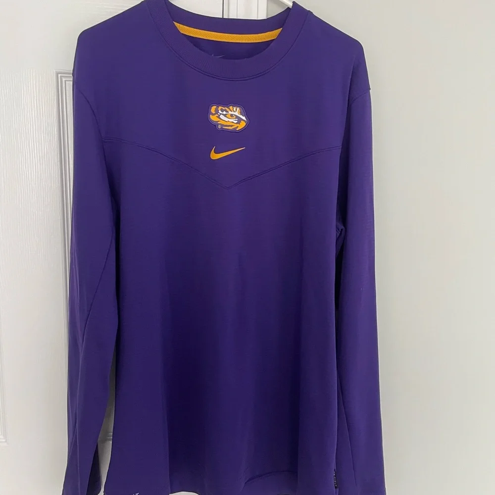 LSU TIGERS Nike Purple Long Sleeve Crewneck Shirt - Picture 1 of 5